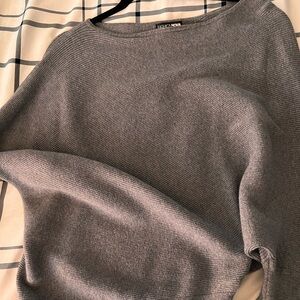 Grey asymmetrical sweater